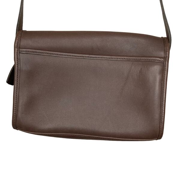 Vintage COACH 9812 Ridgefield Flap Bag Dark Brown Full-grain Leather Excellent - Picture 2 of 16